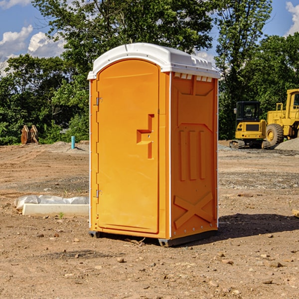 can i customize the exterior of the portable restrooms with my event logo or branding in New Blaine